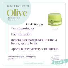 Chihtsai Olive Instant Treatment hair application demonstrates easy, leave-in usage.