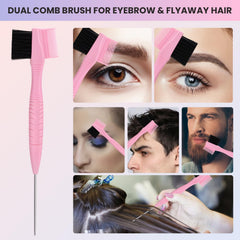 Chikyo dual comb brush for eyebrows and hair coloring control