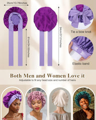 CHLINS silk bonnet with adjustable elastic band for secure, mark-free wear.