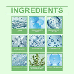 ChLNDalin Rosemary Shampoo label highlights hydrolyzed keratin benefits.