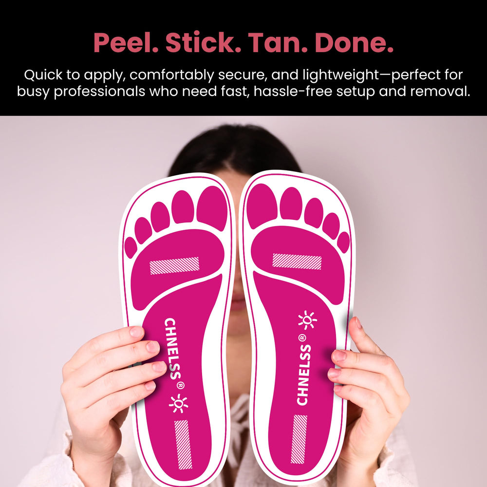 CHNELSS Pink Feet Pads pack opened reveals easy tear-off backing.