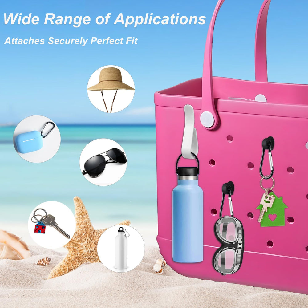 Choshion beach tote organization with hooks and buckles for keys and sunglasses