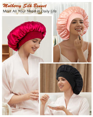 Choshion gift-ready silk bonnet emphasizes daily use beyond sleeping.
