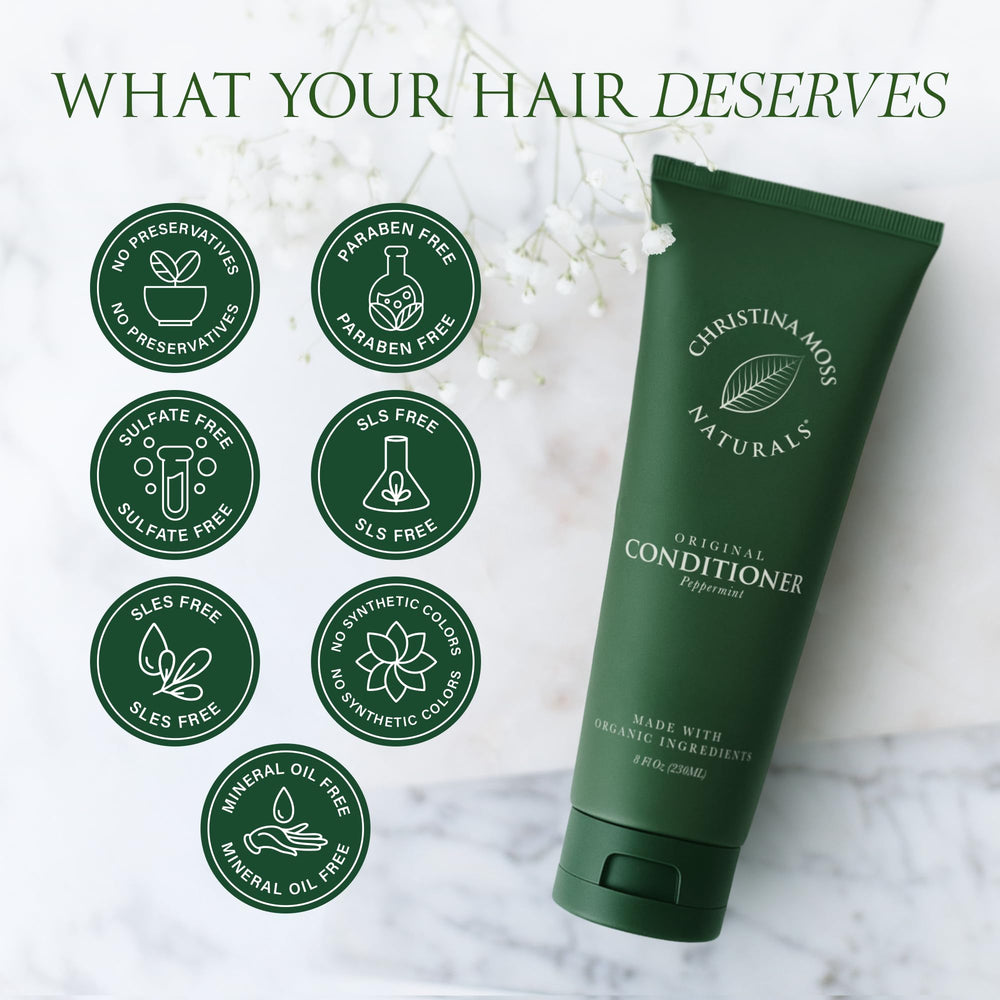 Christina Moss Naturals conditioner peppermint scent, refreshing finish