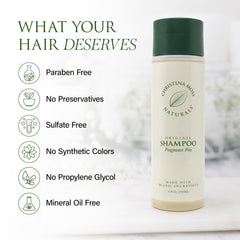 Christina Moss Naturals Shampoo rosemary extract scene showing buildup removal potential