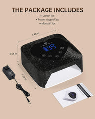CHRISTINE SHELLY diamond-embellished surface showcases premium, stylish nail lamp.