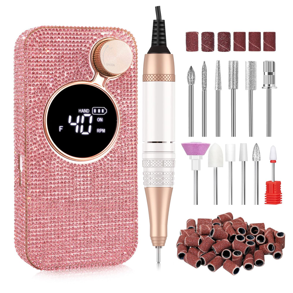 Christine Shelly electric nail drill at high speed for fast nail shaping