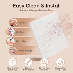 CHRISTINE SHELLY nail dust collector disposable filter pack, easy maintenance.
