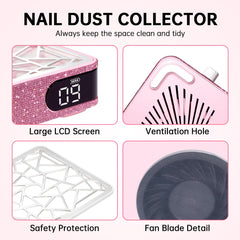 CHRISTINE SHELLY rechargeable nail dust collector for wireless use.