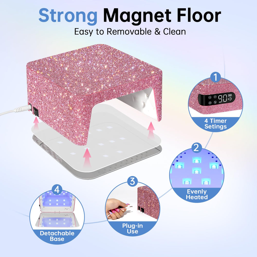 CHRISTINE SHELLY UV nail lamp 45 dual-light beads for versatile gel compatibility.