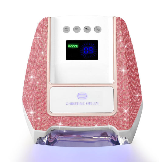 CHRISTINE SHELLY UV nail lamp shows compact handheld design ideal for on-the-go gel nails