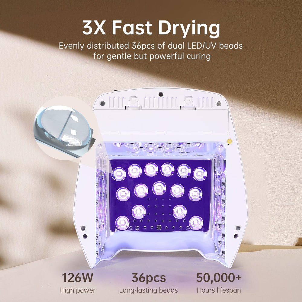 CHRISTINE SHELLY UV nail lamp featuring mirrored reflector for uniform drying