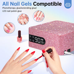 CHRISTINE SHELLY UV nail lamp spacious cure area fits five nails at once.