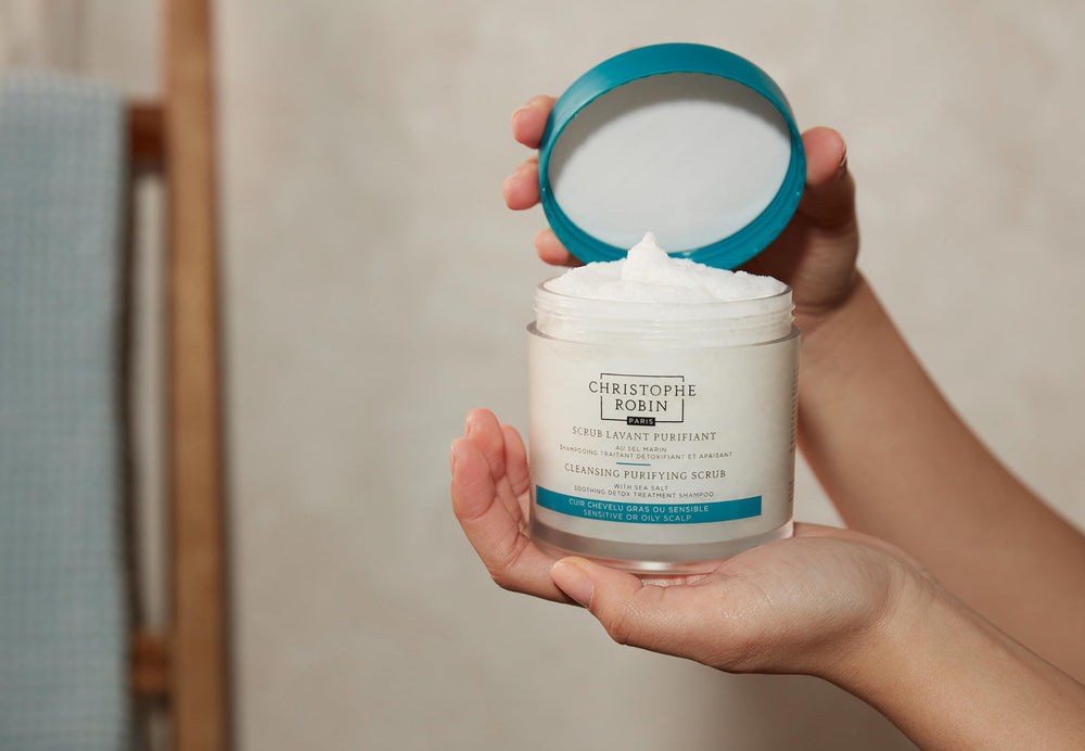 Christophe Robin Purifying Scalp Scrub vegan formula highlighting ethical care