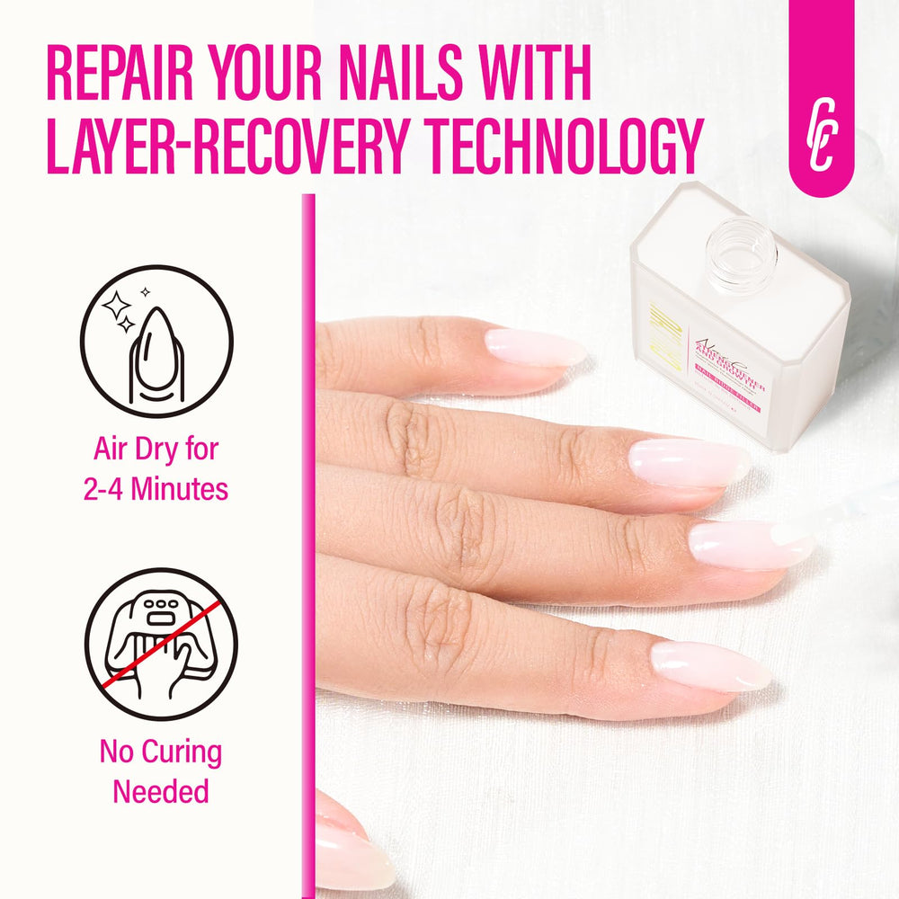 CHUCHU Nail Ridge Filler bottle drying quickly on nails