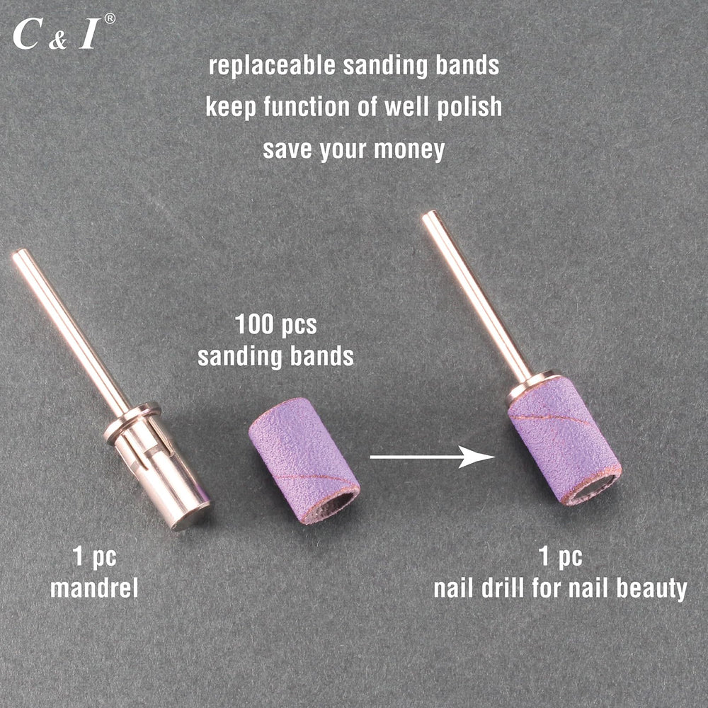 C & I 120 coarse grit band for nail prep and shaping.