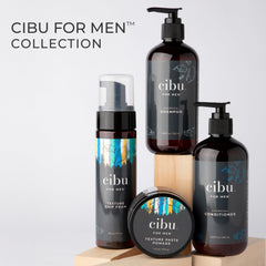 CIBU Charcoal Shampoo label closeup highlights natural ingredients.