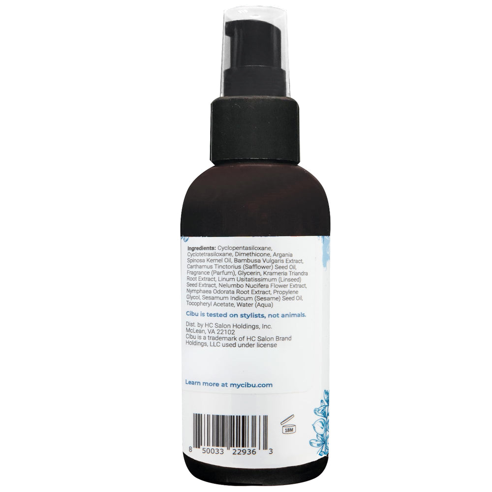 CIBU Nourishing Argan Oil Hair Serum texture close-up for frizz control