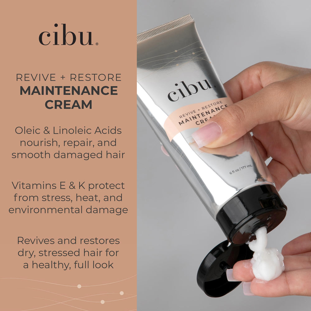 CIBU Revive and Restore pump cap close-up demonstrating easy-to-use heat protection