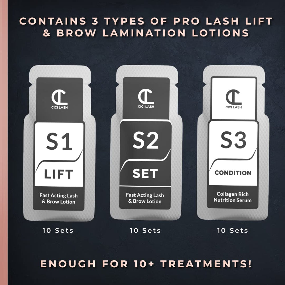 CICI Lash Elite set lotion sachet to secure curled lashes during treatment.