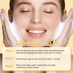 Cijikos deep cleansing foam image shows 1-minute contact for thorough wash.