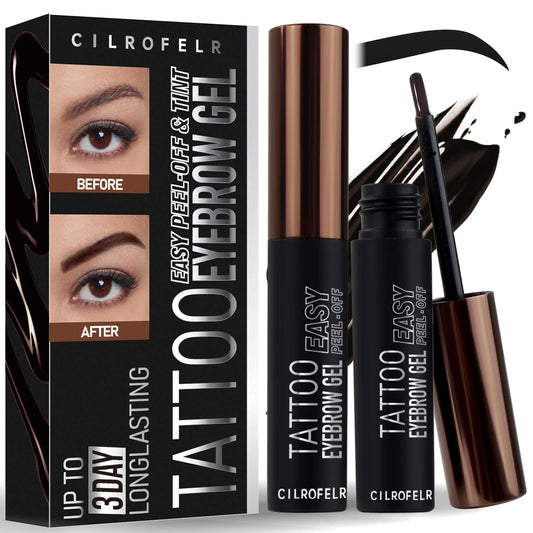 Cilrofelr Tattoo Brow Gel in application stage delivering precise, natural tint at home