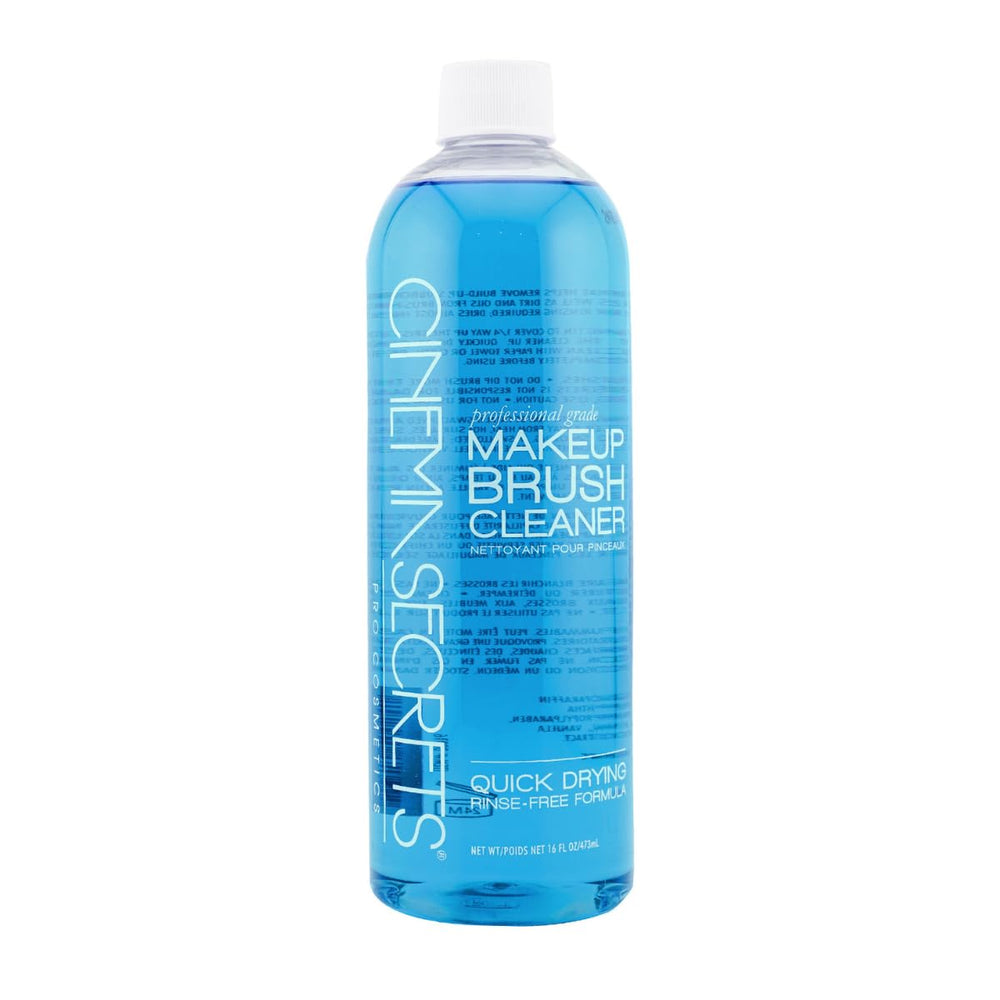 Cinema Secrets Blue Vanilla Cleaner bottle for quick, rinse-free brush cleaning