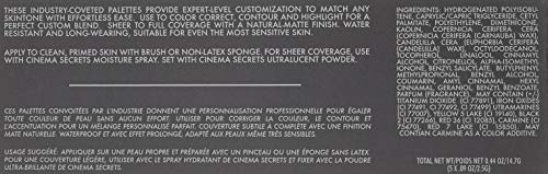 Cinema Secrets Foundation Palette demonstrates buildable coverage for versatile looks.