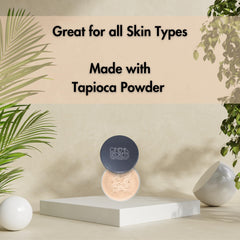 Cinema Secrets Ultralucent Setting Powder Beige pressed into foundation for longevity.