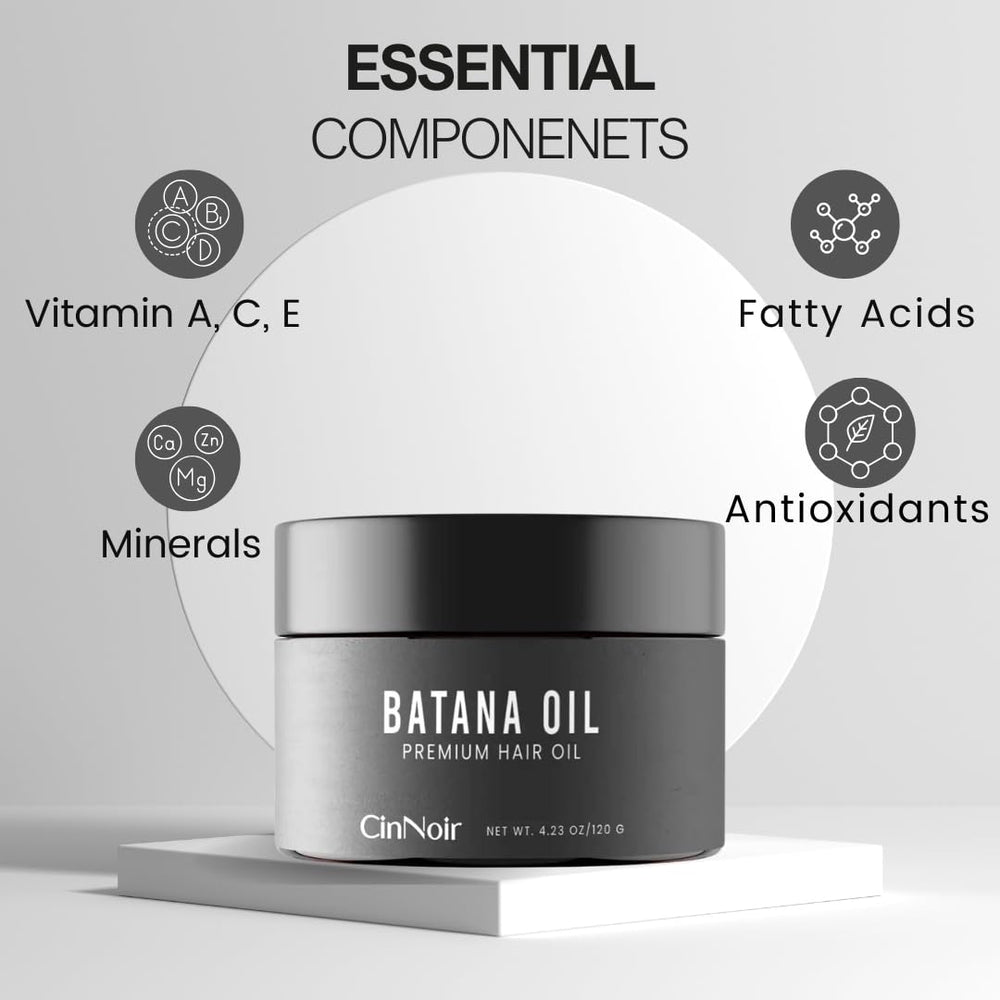 CinNoir Batana Oil label highlights organic Honduran sourcing.
