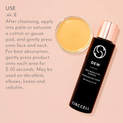 CIRCCELL Dew vegan ingredients preview emphasizes lactic acid and aloe benefits.