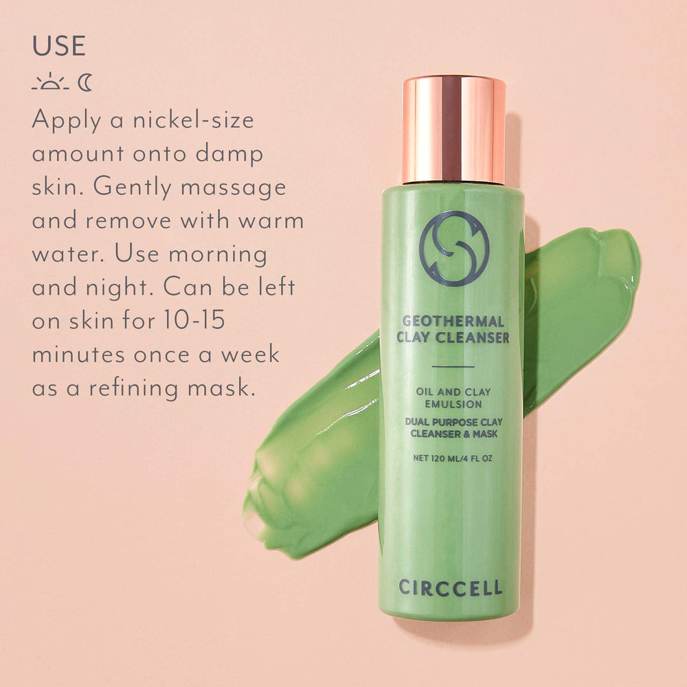 CIRCCELL Geothermal Clay Cleanser daily cleanse maintains balanced hydration.