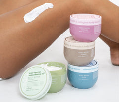 Ciroa creamy body butter texture highlights luxurious, deeply moisturizing cream