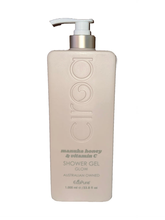 CIROA Manuka Honey Glow shower gel bottle with radiant lather for moisturized skin