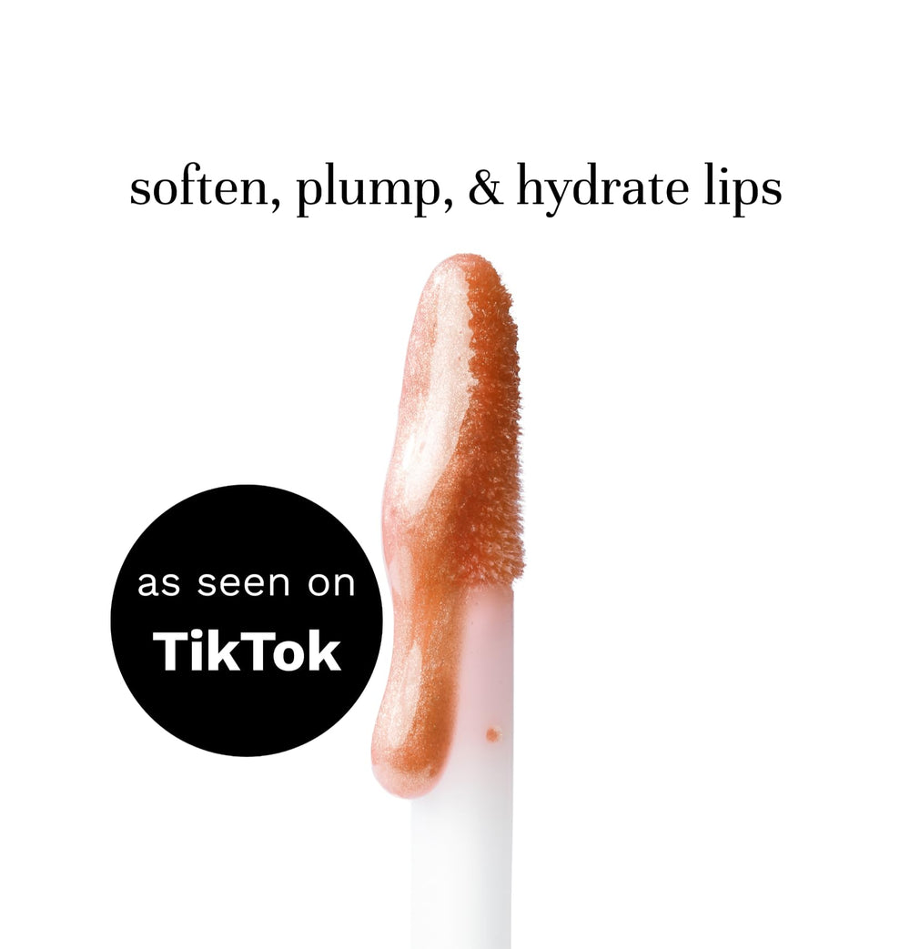 Swatch of City Lips Sparkling Cider reveals rose-gold shimmer and color depth.
