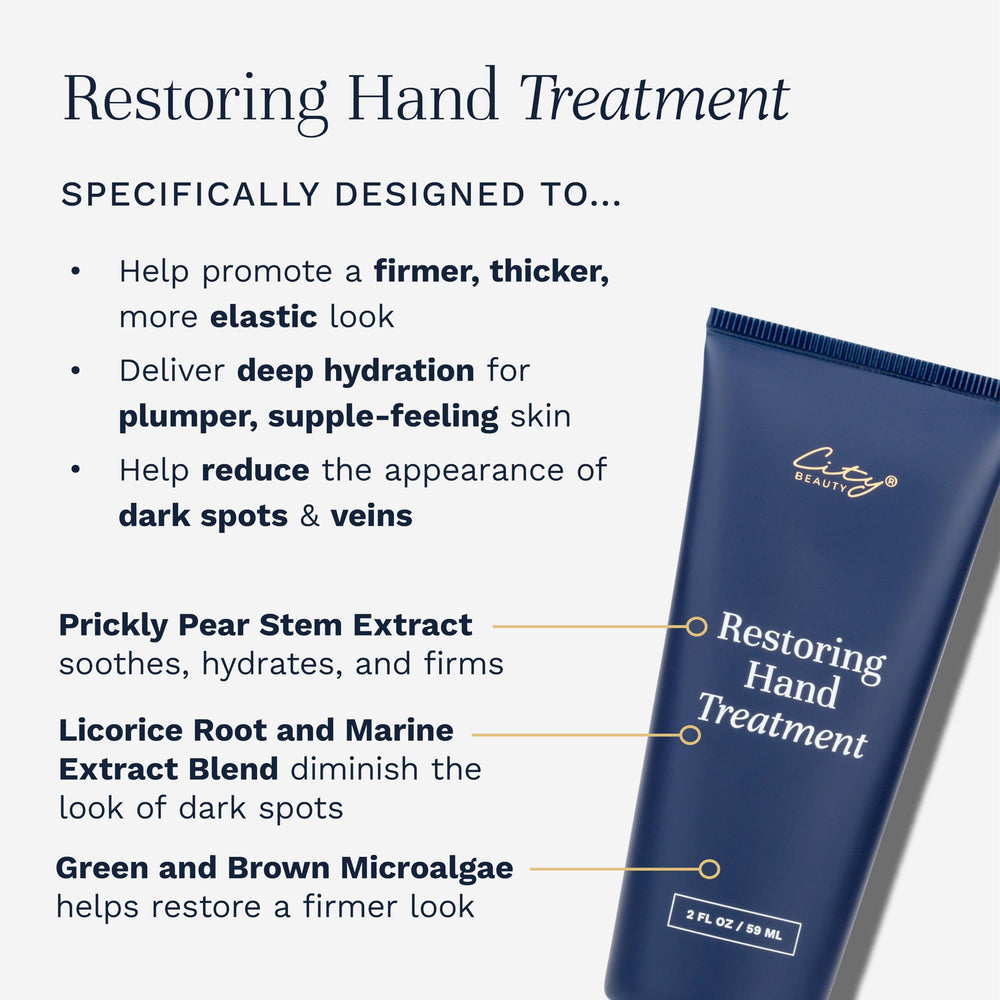 City Beauty Restoring Hand Treatment packaging box showcases cruelty-free labeling