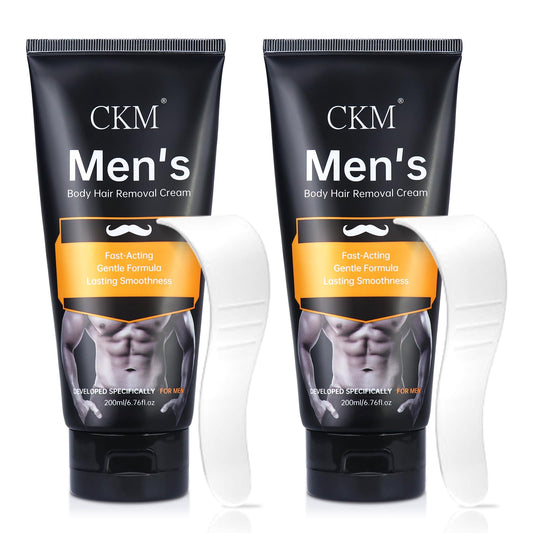 CKM Hair Removal Cream for Men on chest hair for a smooth, confident look.