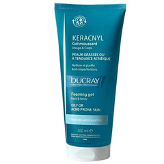 Classic Derma Ducray Keracnyl Foaming Gel bottle for gentle cleansing of acne-prone skin
