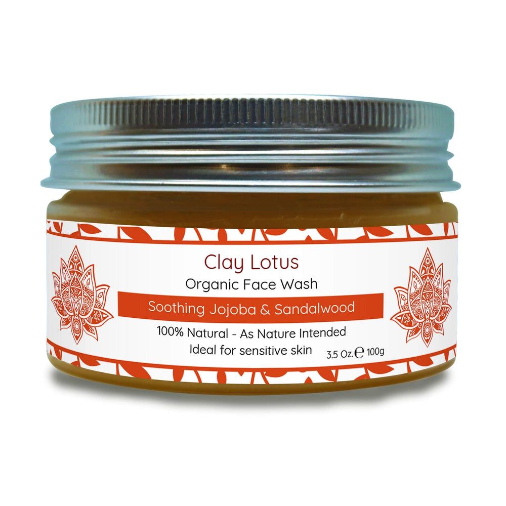 Clay Lotus Face Wash foaming bottle for gentle cleansing on sensitive skin
