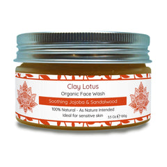 Clay Lotus Face Wash foaming bottle for gentle cleansing on sensitive skin