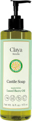 Claya Liquid Castile Soap with pump cap for easy, gentle daily cleansing.