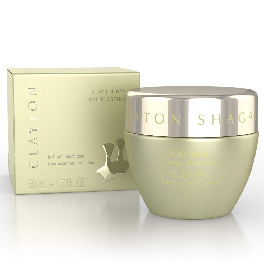 Clayton Shagal Elastin Gel 1.7 oz bottle shows gentle hydration for sensitive skin