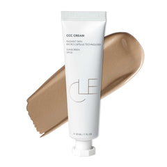 CLE CCC Cream bottle on white background highlighting a multi-task primer and sunscreen