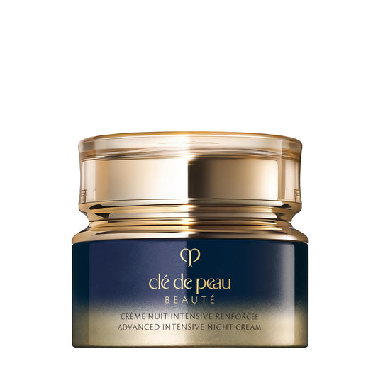 Clé de Peau Beauté Advanced Night Cream bottle highlights luxurious overnight hydration.