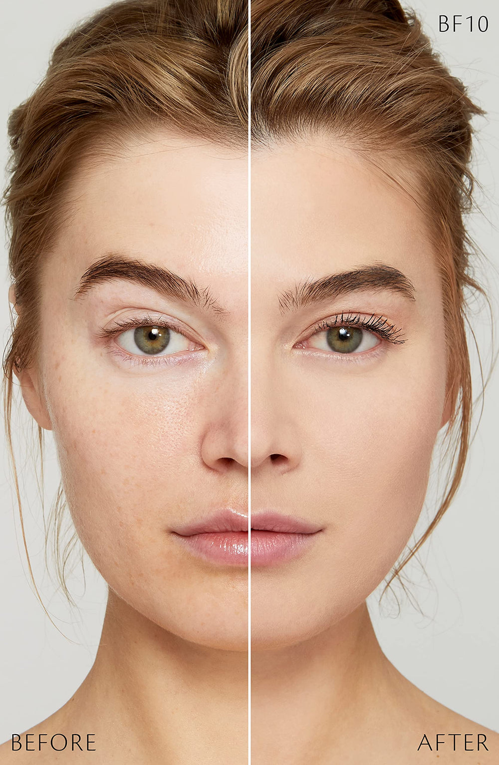 BF10 on skin demonstrating soft matte radiance and pores refinement