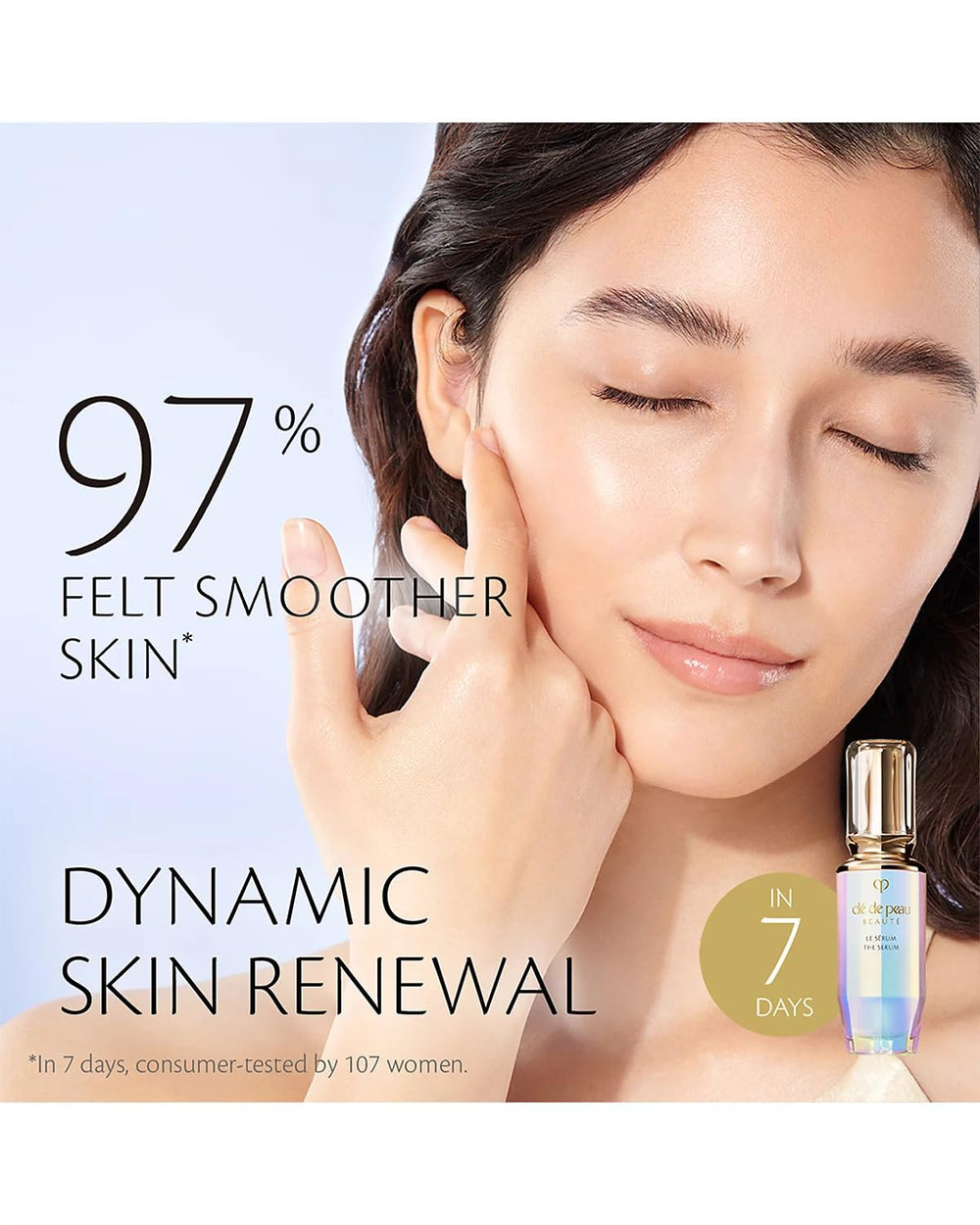 Texture swatch demonstrates the lightweight, hydrating feel of the serum refill