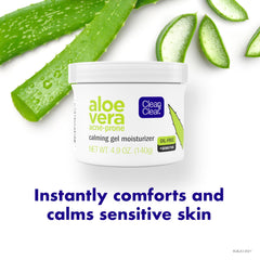 Clean & Clear Aloe Vera Calming Gel being applied after cleansing for daily care.