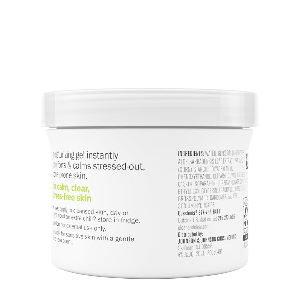 Clean & Clear Aloe Vera Calming Gel soft-light product shot for calm skincare look.