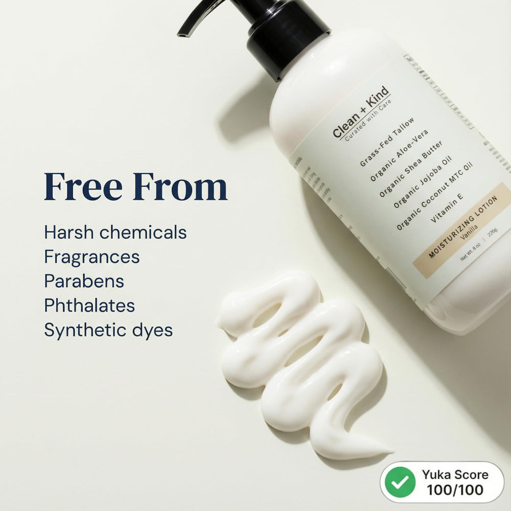 Clean and Kind non-greasy formula texture shot on skin.