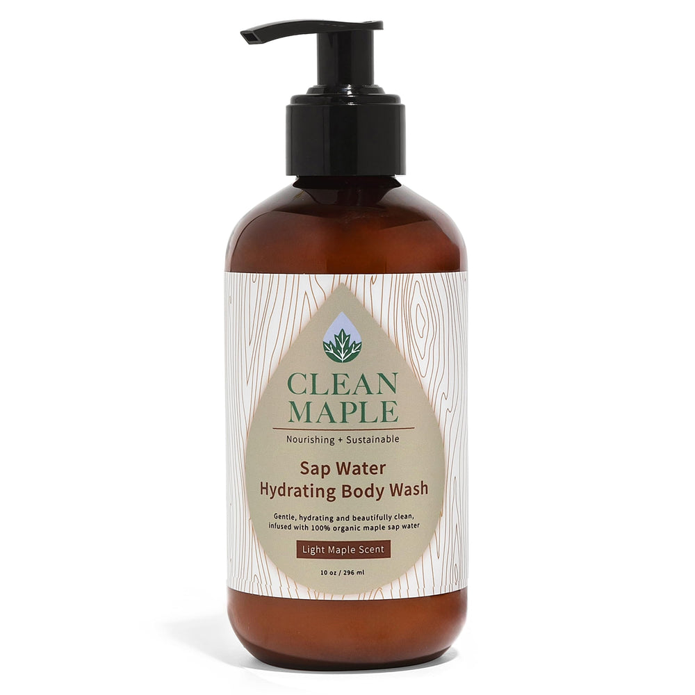Clean Maple Sap Water Hydrating Body Wash pump bottle delivers refreshing cleanse and hydration.